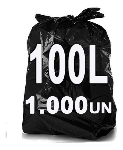 Imagem 1 de 4 de Saco De Lixo 100 Litros Preto Leve 1000un