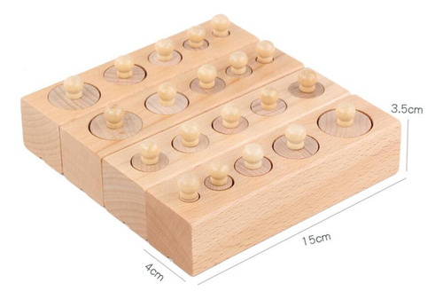 Bloques De Cilindros De Troncos Con Perilla De Madera,