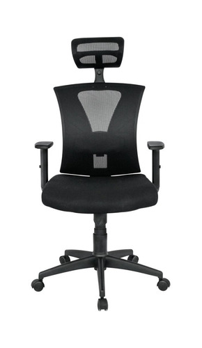 Imagen 1 de 3 de Silla de oficina Jamundí base nylon Mundial de Sillas ergonómica negra con tapizado de mesh y tela
