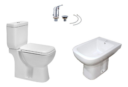 Combo Inodoro + Mochila Apoyo Dual + Bidet A.i + Griferia Bidet P, Naffull