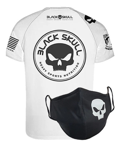 Camiseta Original + Máscara De Proteção - Black Skull