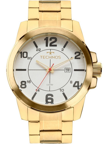 Relógio Masculino Technos Soul Dourado 24 Hs Cor do fundo Branco