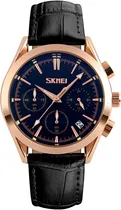 Comprar Reloj Skmei 9127 Casual Hombre Cuero Negro Cobre