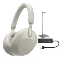 Comprar Auriculares inalámbricos Sony WH-1000xM5 con cancelación de ruido (plateados) con conector USB y soporte para auriculares