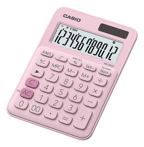 Calculadora De Mesa 12 Digitos Ms20uc Rosa Choque Casio