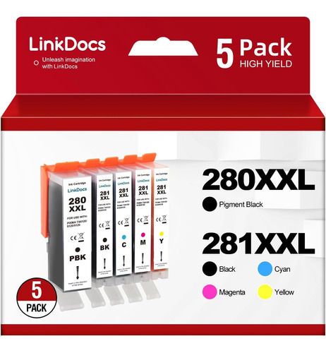  Linkdocs Cartucho De Tinta Compatible Con Canon 280xxl 281x