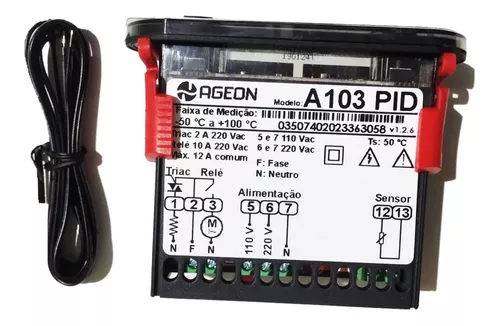 Controlador de temperatura de tela sensível ao toque, 35 a 110 °C