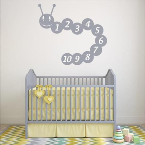 Number Caterpillar Counting Math Vinilo Decorativo Ws-34465