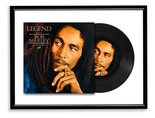 Cuadro Decorativo Vinilo | 40x60cm Marco Negro Bob Marley