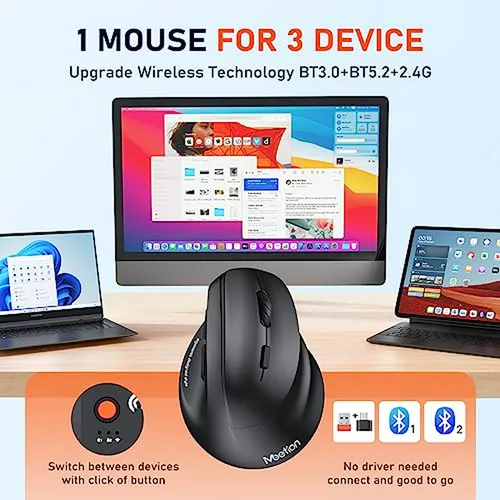 Ratón Ergonómico Inalámbrico Con Rgb Y Dpi Ajustable