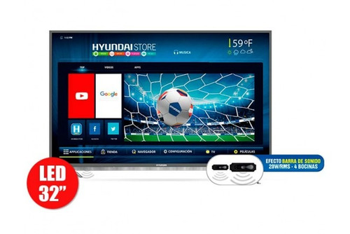 Acu Tv 32  80cm Hyundai 3237 Hd Internet Akr7707303151073acu