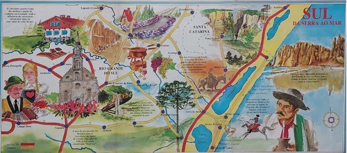 Gramado Canela - Rio Grande Do Sul - Mapa Antigo De Turismo