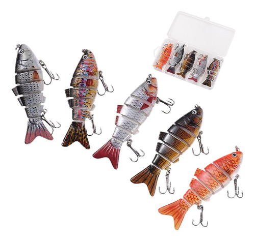 Señuelos De Pesca Kit 5 Accesorios Para Pesca 10cm 6 Segment