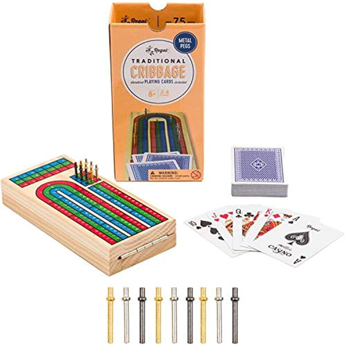 Regal Games Juego De Mesa Cribbage De Madera Con Clavijas De