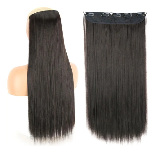 Extensiones De Cabello Largo 55 Cm Con Clips Postizos Lacio