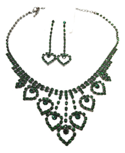 Set De Gargantilla Collar Y Aros De Strass Checo #14