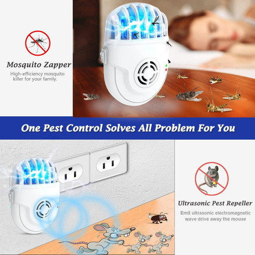 Homeelf Repelente De Plagas Ultrasónico, Para Interiores Para Insectos Trampa, Enchufe Electrónico Repelente De Plagas Para Insectos, Insectos, Cucarachas, Ratones, Arañas, Roedores, Mosquitos