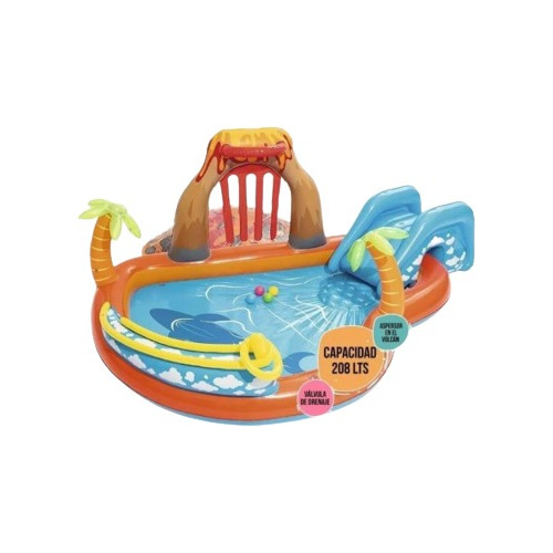 Pileta Playcenter  Centro De Juegos Con Tobogan 208l Bestway