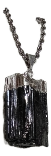 Dije Piedra Natural En Bruto Turmalina Negra Negro
