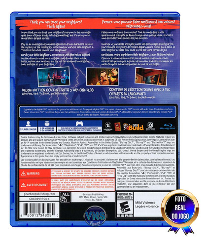 Hello Neighbor 2 Deluxe Edition - Ps4 - Mídia Física Lacrado