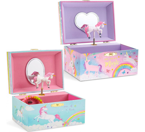 Caja De Almacenamiento De Joyería Musical Para Niña Con Unic