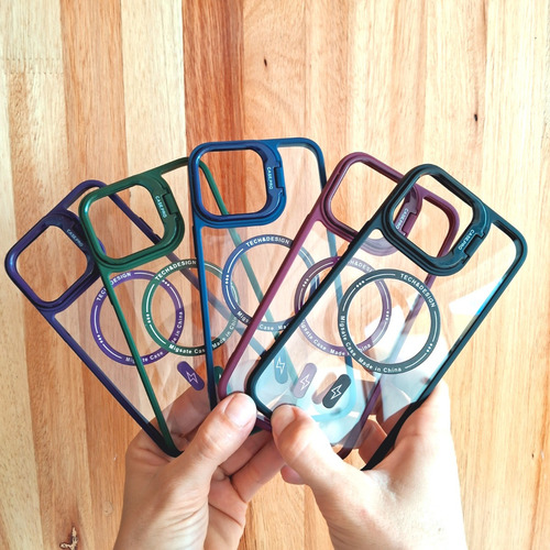 Funda Para Iphone 14 Plus/pro Max Estilo Magsafe Lens Stand Verde