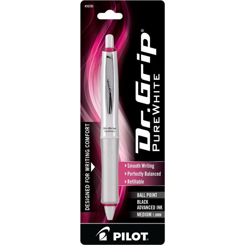 Pilot Dr. Grip Purewhite Retractable Ball Point Pen With...