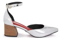 Comprar Scarpin Macerata Feminino Peep Toe Preto Salto Médio Madeira