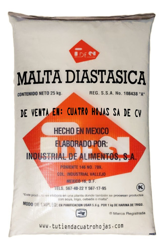 Harina De Malta Diastásica Bulto 25 Kg