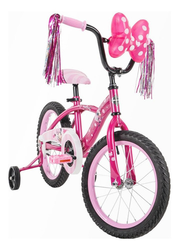 Bicicleta 16 + Scooter Plegable Luz Led Minnie Disney Huffy Color Rosa