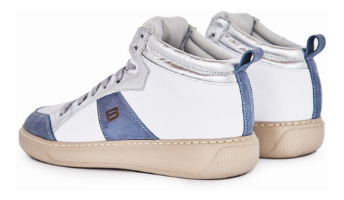Imagen 3 de 3 de Zapatilla Botita Trust Combinada Cuero Boating Mujer Urbana