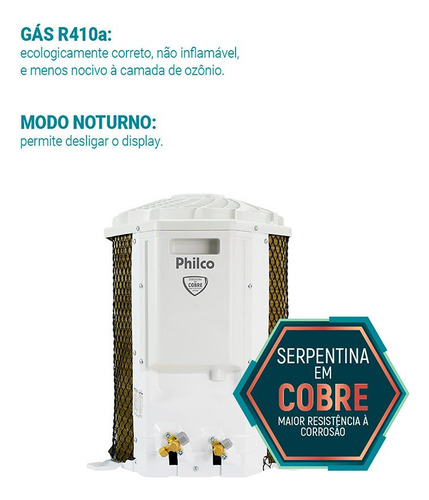 Ar Condicionado Split Philco Hi Wall 9.000 BTU/h Quente e Frio Monofasico Branco PAS9QT 220V