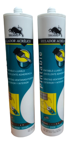 Pak 2 Unid Silicona Sellador Acrílico Pintable Blanco
