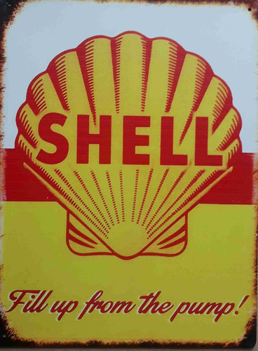 Chapa Vintage Publicidades Antiguas 15x20 Shell Motor Oil