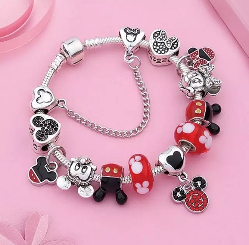 Pulseira Estilo Pandora Vivara Mickey E Minnie 925