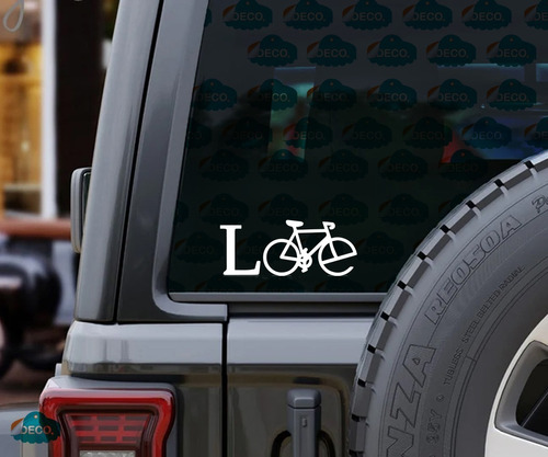 Carro Sticker Para Bicicleta Frase Love En Forma Bici