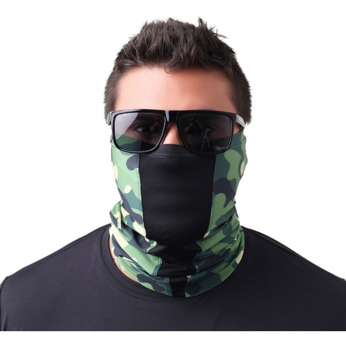 Buff Bandana Respirável Pesca Bike Uv50 Camuflado Selva 