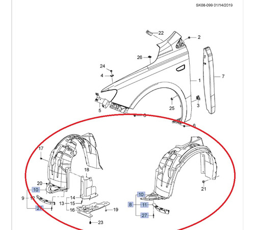 26202358 Lodera Izquierda Cavalier 1.5 2018-2021
