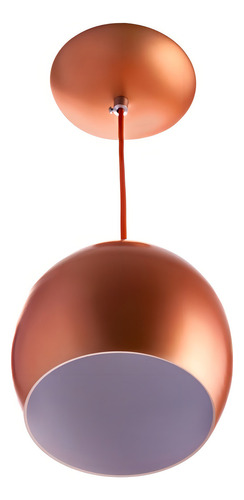 Lustre Pendente Bola Média De Alumínio 23cm Para Sua Casa Cor Cobre 110v/220v (bivolt)