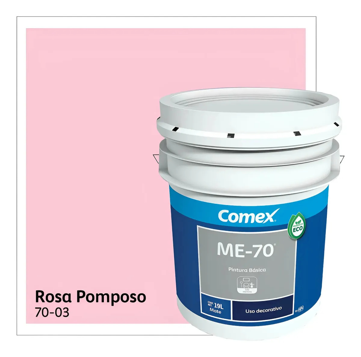 Pintura Vinílica Comex Me-70 19 Litros Colores Acabado Mate Color Rosa Pomposo