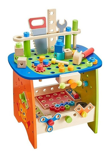 Set De Herramientas Mesa De Trabajo Para Niños, De Madera