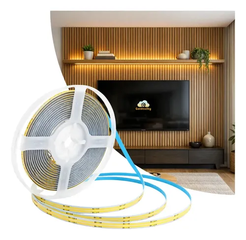 5m Fita Led Cob 288led/m Direta Energia Para Perfil Cor da luz Branco-quente Ten...