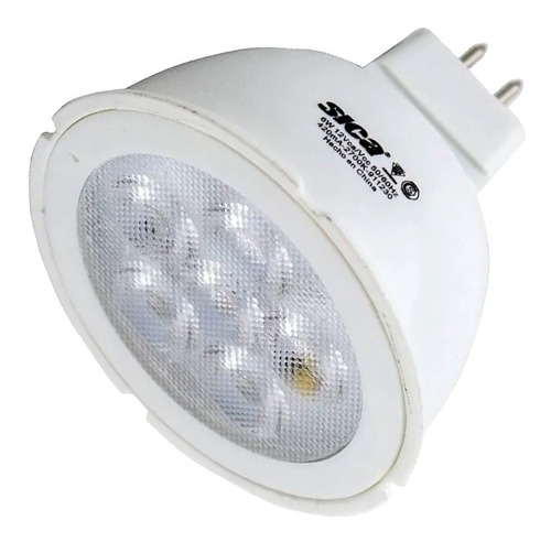 Lámpara Led Dicroica Mr16 6w 12v Gu 5.3 Luz Calida Sica 6 W Pack X 6 Unidades