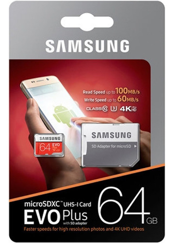 Memoria Micro Sd Samsung Evo Plus 64gb Clase 10 Gopro 6 7 8