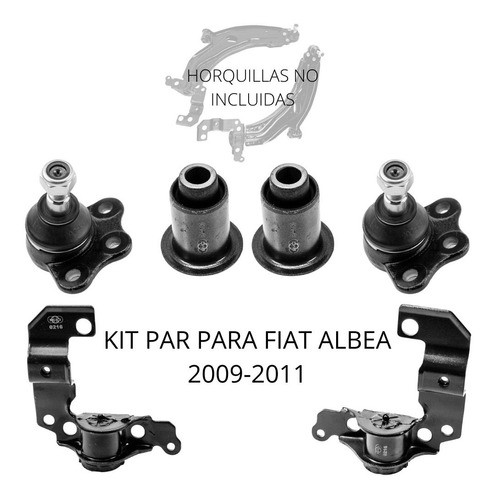 Kit Bujes Y Par Rotulas Para Fiat Albea 2009-2011