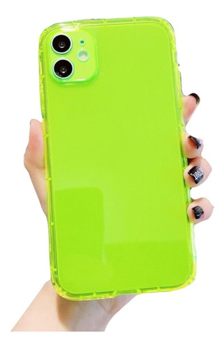 Imagen 1 de 7 de Funda Para iPhone Goma Neon Airbag Resistente Mujer Hombre