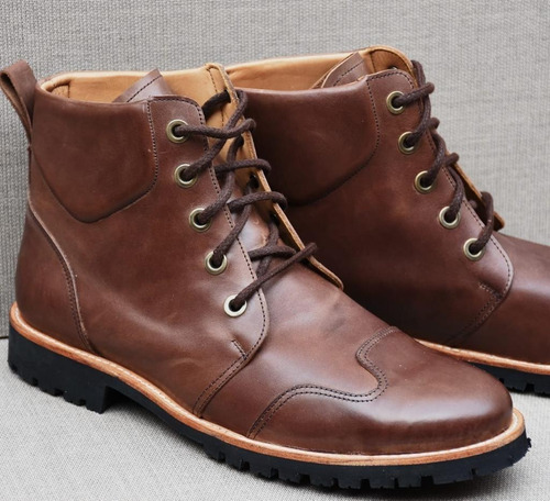 Imagen 2 de 7 de Botas Borcego Brooklyn Riders Touring Cuero Protecciones