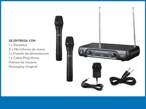 Imagen 6 de 10 de Microfono Profesional Doble De Mano Inalambrico 80m Vhf Base