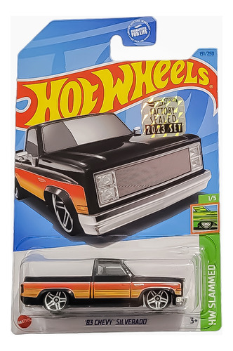 Hot Wheels 83 Chevy Silverado M-1  #191  Ed-2023 Usa Color Negro