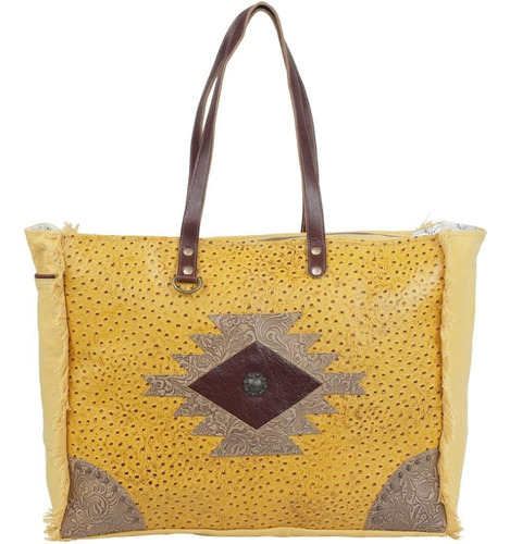 Bolso De Lona Y Pelo Myra Bag Suramya S-4771